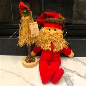 *SET OF 2* Zrike Rustic Santa Figurines